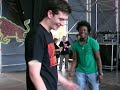 skream benga zinc lowqui. doing soundcheck in barcelona sept 08. old man's got moves. 