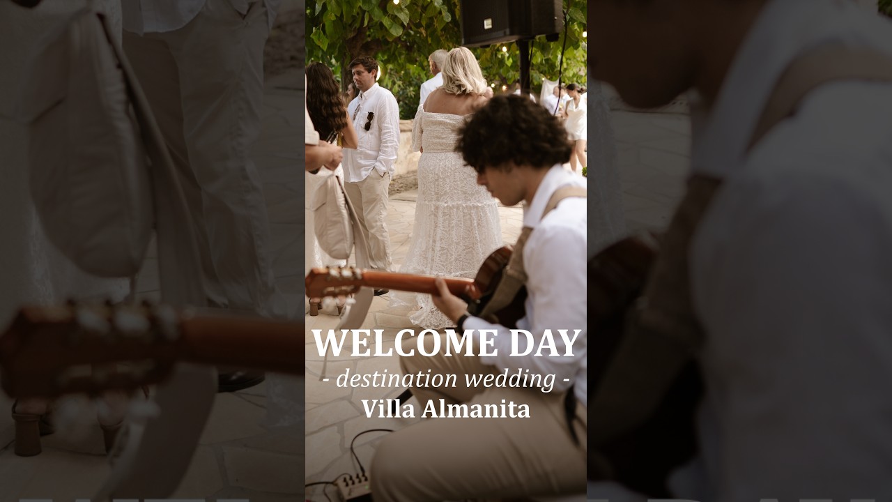 Live Spanish Guitar at Villa Almanita, Sitges, for a Welcome Party on a Destination Wedding