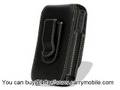Carrymobile Leather Case for Samsung I8510 INNOV8 - Universal Vertical Pouch (Black) - Medium