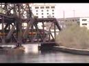 IAIS 712 crosses lift bridge 407 over the Des Plaines River.