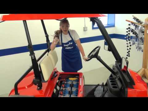 how to fill golf cart batteries