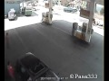 Bus and Truck Crash In Front Of Gas Stations.