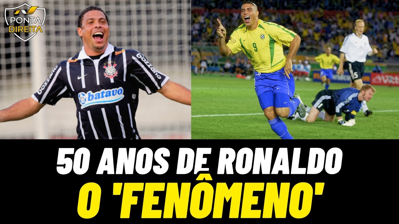 Em homenagem aos 50 anos de Ronaldo, Ponta Direita relembra grandes momentos da carreira do Fenômeno