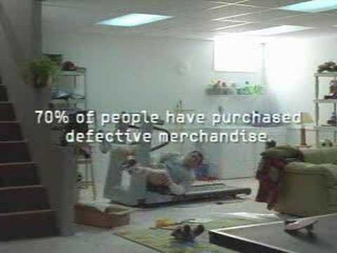 RobrechtD - man has a little problem while he's running in his fitnessroom a fun commercial.
