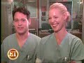 katherine and best friend co-star tr knight chat to the media on the set of grey's anatomy.