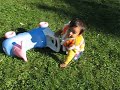 rini walking on the grass