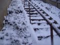 Vince luge dans les escaliers