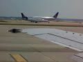 Two Continental Airlines 737s take off at Houston 767-200 Two Continental Airlines 737s take off at Houston 767-200