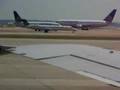 Two Continental Airlines 737s take off at Houston 767-200