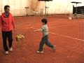 Tennis training 7 year old Jovan Stanković having training with his new coach Slavko Lukić