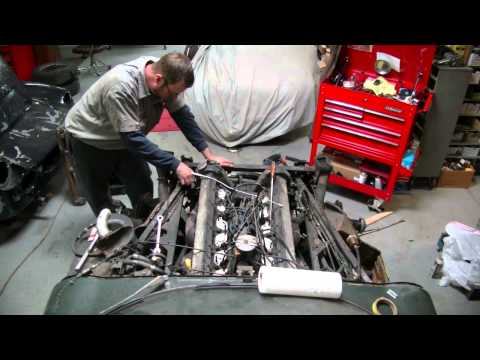 Removing Jaguar V12 Engine from 1974 Jaguar XKE – Gassman Automotive Products, Ltd.