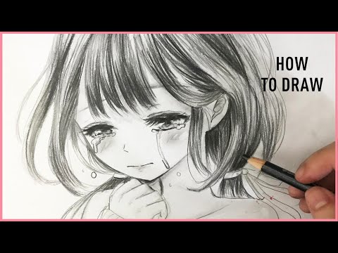 video-linktoworks-How to Draw a Manga Girl Crying - Step by step / Pencil ...