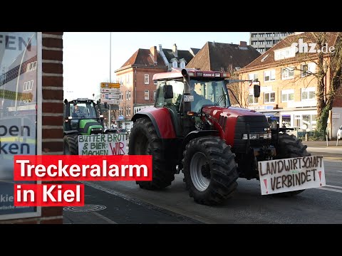 Kiel: Trecker Protest - 1.000 Bauern demonstrieren in d ...