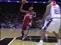 Lebron throws it down over tim duncan