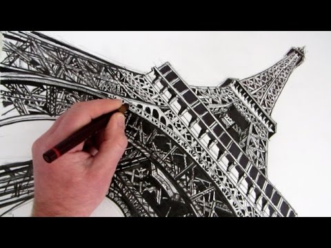 how to draw the eiffel tower