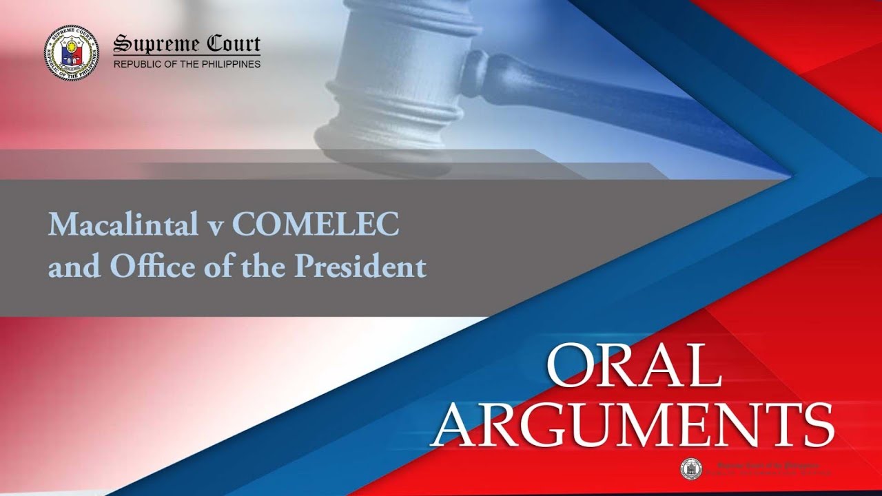 Oral Arguments on G.R. No. 263590, Macalintal v. COMELEC