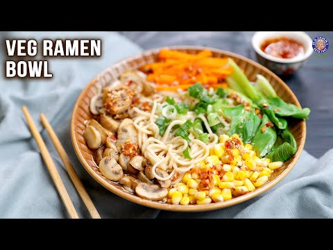 Veg Ramen Bowl Recipe | Easy Mushroom Broth For Ramen | How To Make Ramen | Tasty Meals | Bhumika