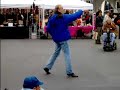 Funny man impromptu dancing in Dundas Square, Toronto, CAN