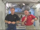 Astronauts celebrate space station\