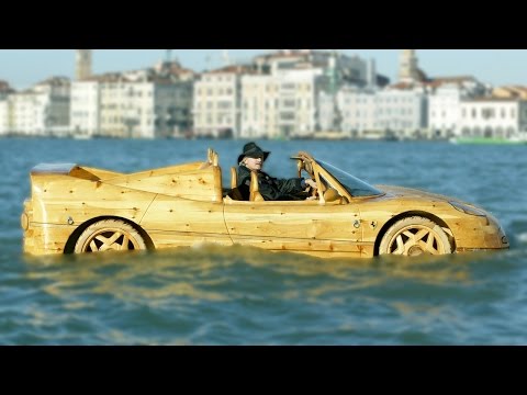 Homemade Wooden Ferrari Makes Waves In Venice
