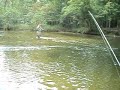 Pere Marquette River Fly Fishing Salmon Point of View 9-13-11. It was a great day fly fishing on the pere marquette river for salmon today. This is my point of view 9-13-11. 8' Light weight spinning rod. 9-13-11