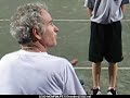 John McEnroe throwing a tantrum at age 48