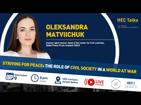 HEC Paris Welcomes Nobel Peace Prize Laureate Oleksandra Matviichuk for Human Rights Day