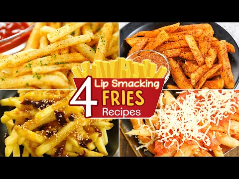 4 Tasty French Fries Recipes 🍟| Peri Peri Fries | Cheesy Fries | Honey Chilli Fries | Topping Ideas
