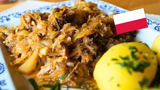 Bigos - polnischer Krautgulasch mit R&auml;ucherwurst, Pilzen und Pflaumen