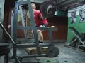 My squat 85 kg (188 lb) for 101 repetitions. My own weight - 84.2 kg (186lb). http://www.youtube.com/watch?v=rmeWtAJlawM