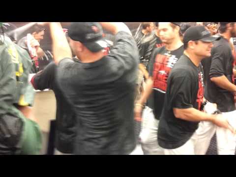NL Central - Postgame celebration in the St. Louis Cardinals clubhouse.