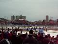 Lets Go Hawks before the 3rd period of the Winter Classic at Wrigley Field