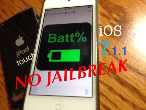 how to on battery percentage on ipod touch