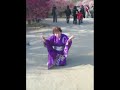 Japanese lady dancing in Osaka koen