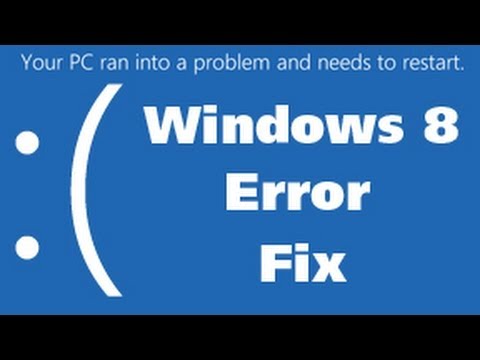 yOUR PC rAN iNTO a pROBLEM aND nEEDS to rESTART - How to fix this - Try This - Windows 8