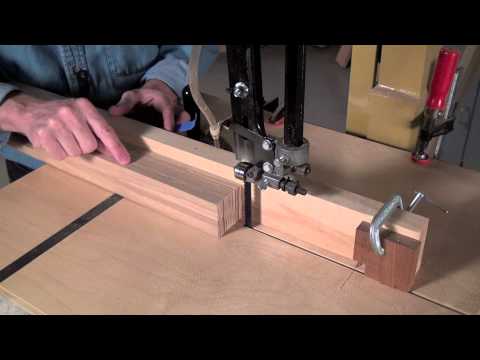 band saw - Cutting a bridle joint using a bandsaw fence made with your tablesaw's miter gauge.