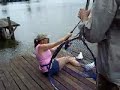 Lady fighting a huge Giant Mekong Catfish! Lady fighting a huge Giant Mekong Catfish!