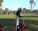 Vorbereitungen auf der Driving-Range
