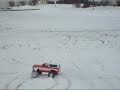 Traxxas Stampede With Slash Tires Drifting On Snow Covered Ice RC Snow Bashing Traxxas Stampede With Slash Tires Drifting On Snow Covered Ice RC Snow Bashing