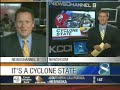 the iowa state university cyclones defeat the university of iowa hawkeyes in a surprise win.