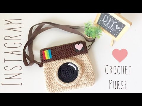 crochet camera purse