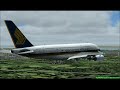Singapore Airlines Airbus A380 landing in Singapore