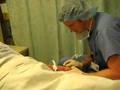 Anesthesiologist sticks Buppa with an IV