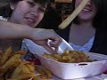 ignore the fact that andrea takes a bite of chicken, but i must recommend the crispy fries.