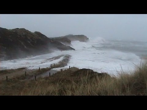 Sturmflut auf Sylt zerstört Dünen der Hörnumer Odde & am Kliff von Kampen