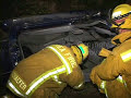 brea / la county fire hoist rescue vehicle over the side