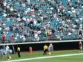 Jaguars half time  show Navy leap frogs parachute team