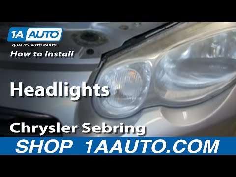 How To Install Replace Fix Headlights 2004-06 Chrysler Sebring 4 Door Sedan and Convertible