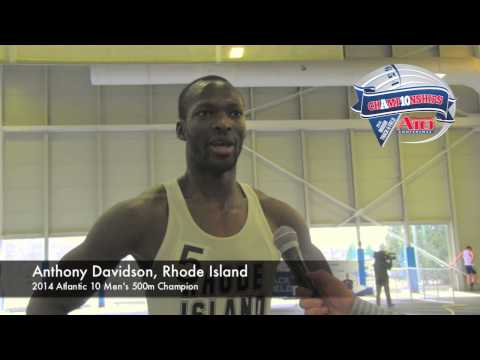 2014 A-10 Men's 500m Champion - Anthony Davidson, Rhode Island
