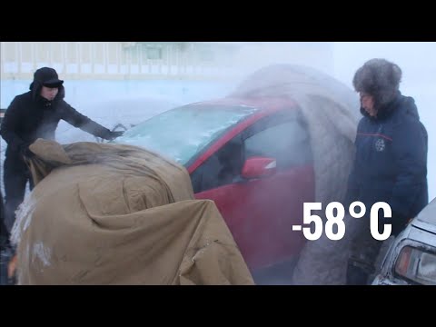 Ożywianie zamarzniętego auta przy -58°C w Jakucji.